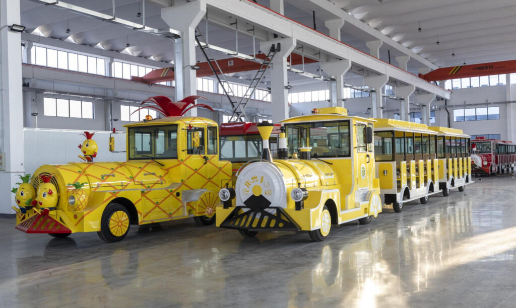 Electric and diesel train side by side