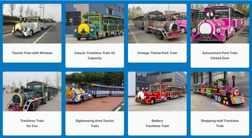 Various amusement park train models