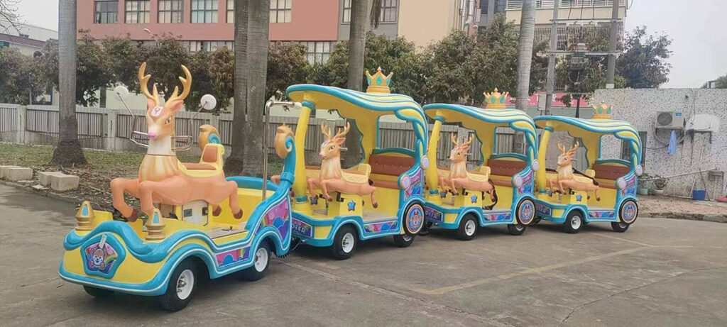Indoor trackless train operation